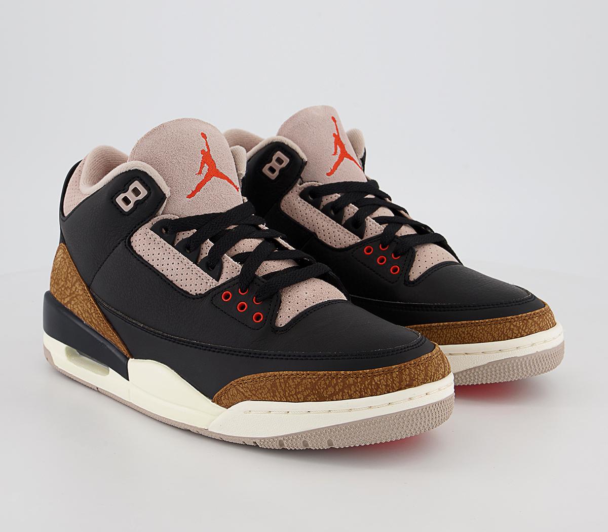 Jordan Jordan 3 Trainers Jordan Jordan 3 Trainers Black Rush Orange Fossil Stone Sail