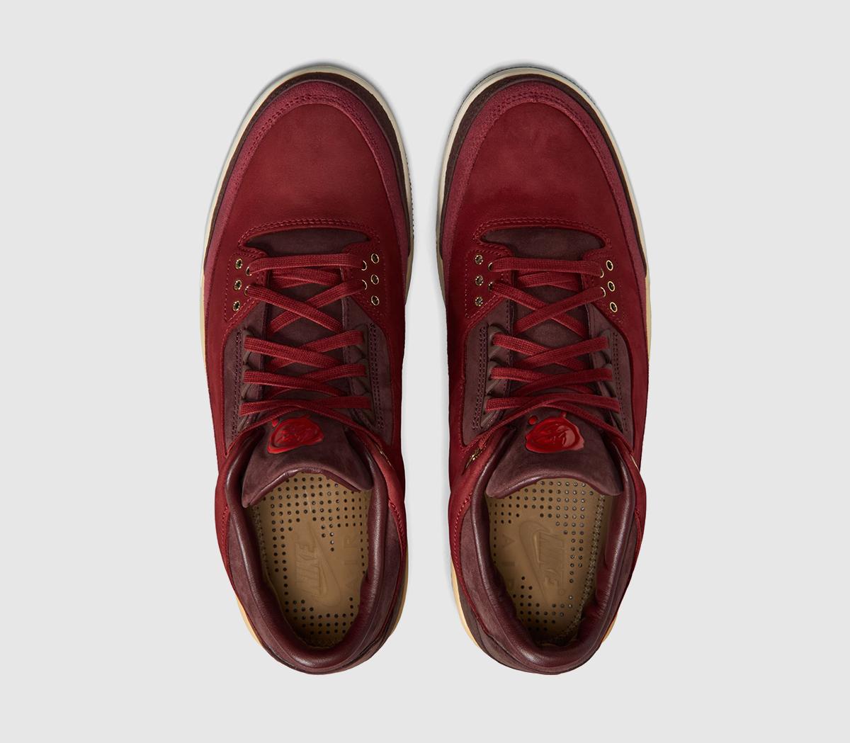 JordanAir Jordan 3Team Red Metallic Gold Burgundy Crush