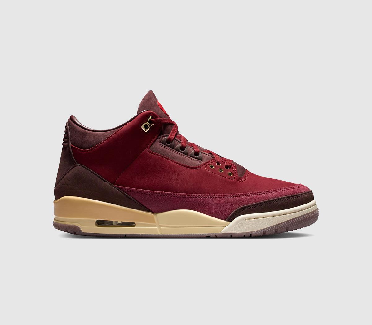 JordanAir Jordan 3Team Red Metallic Gold Burgundy Crush