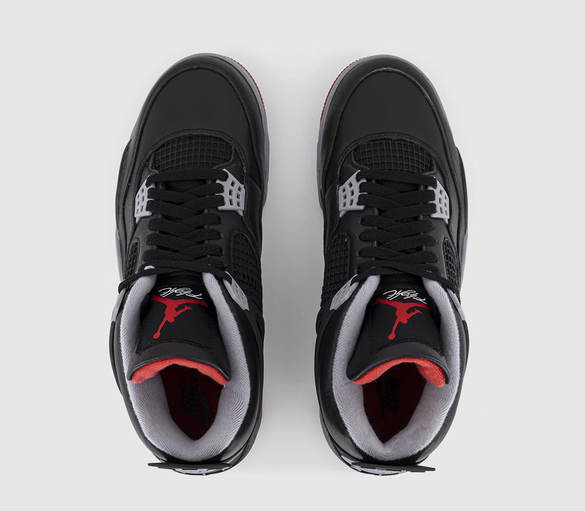 Jordan Air Jordan 4 Trainers Black Fire Red Cement Grey Summit