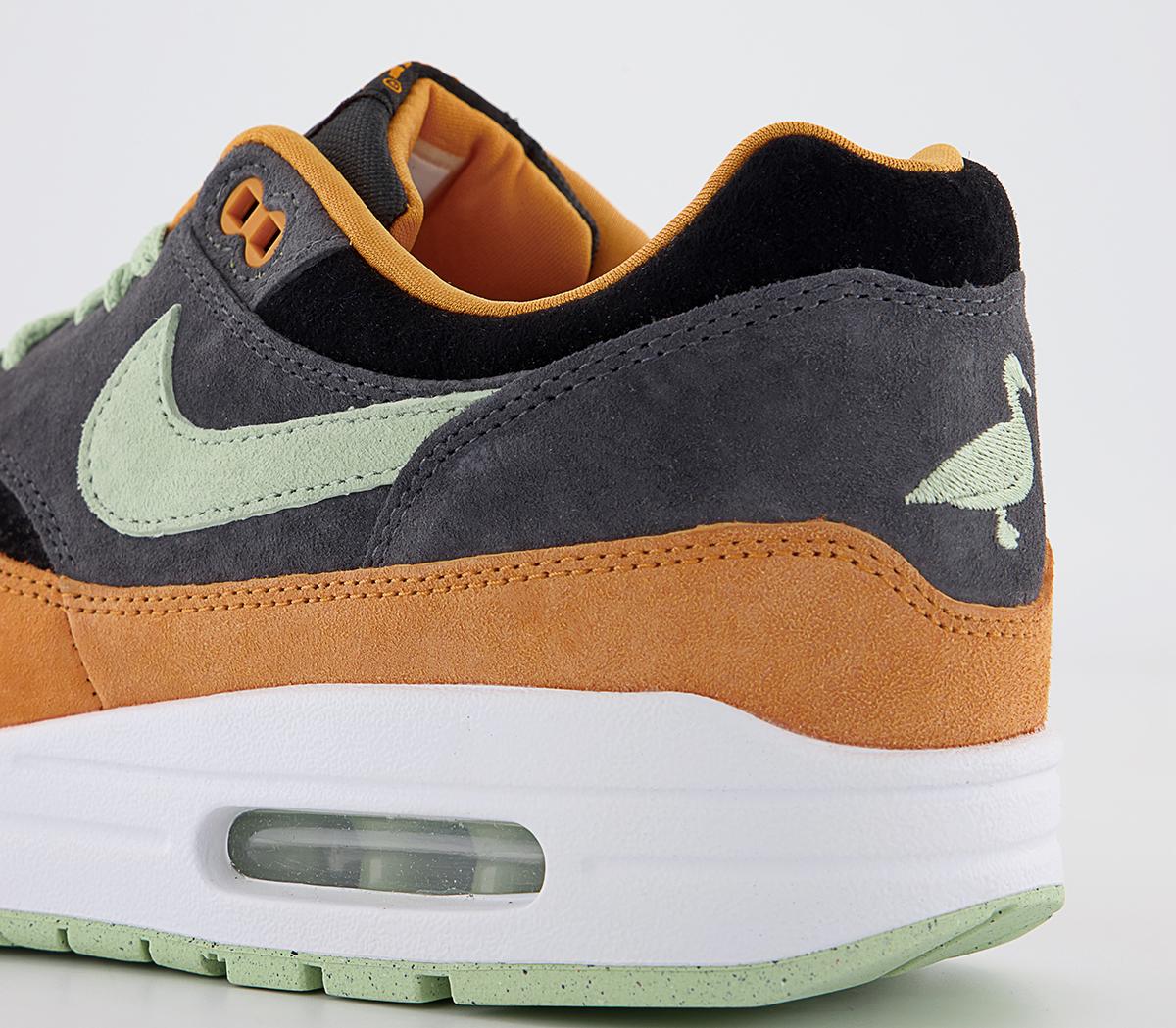 NikeAir Max 1 TrainersAnthracite Honeydew Black Kumquat