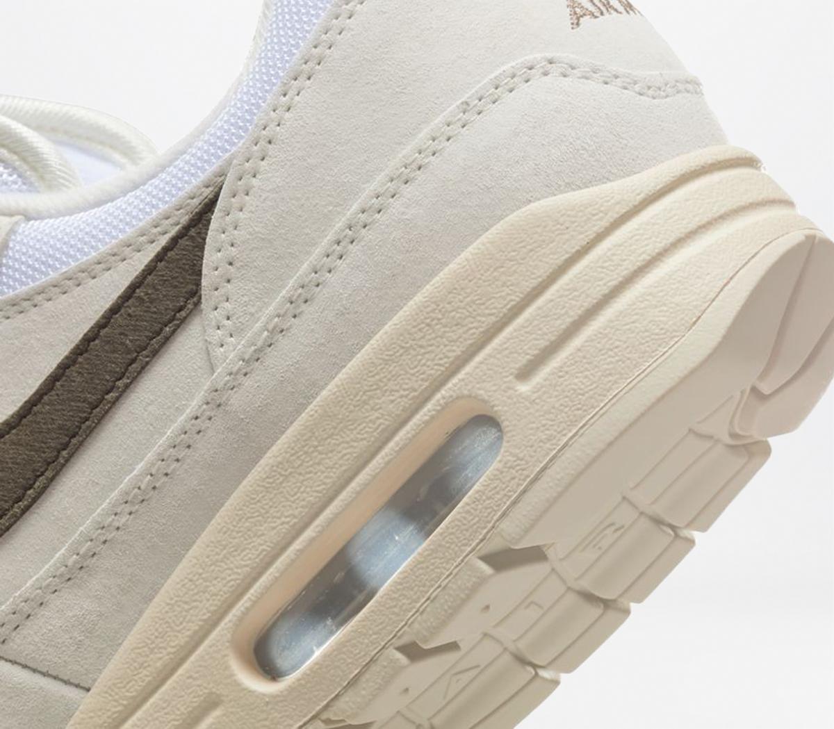 NikeAir Max 1 Trainers Sail Ironstone White Rattan Volt Black