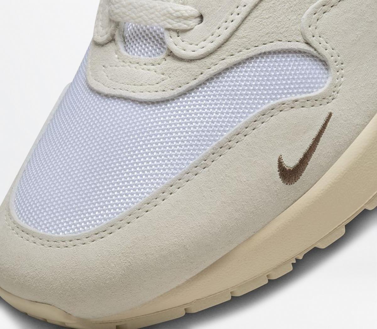 NikeAir Max 1 Trainers Sail Ironstone White Rattan Volt Black