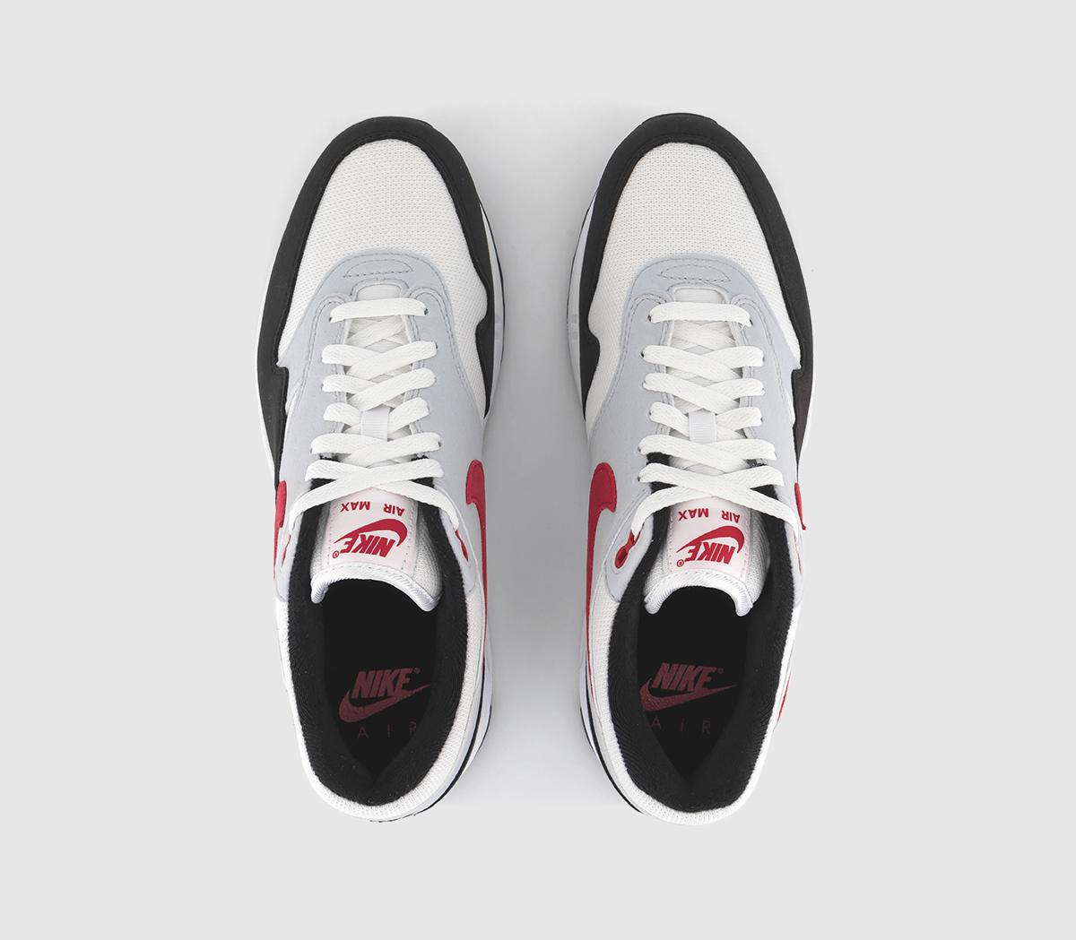 NikeAir Max 1 '87 TrainersWhite University Red Pure Platinum