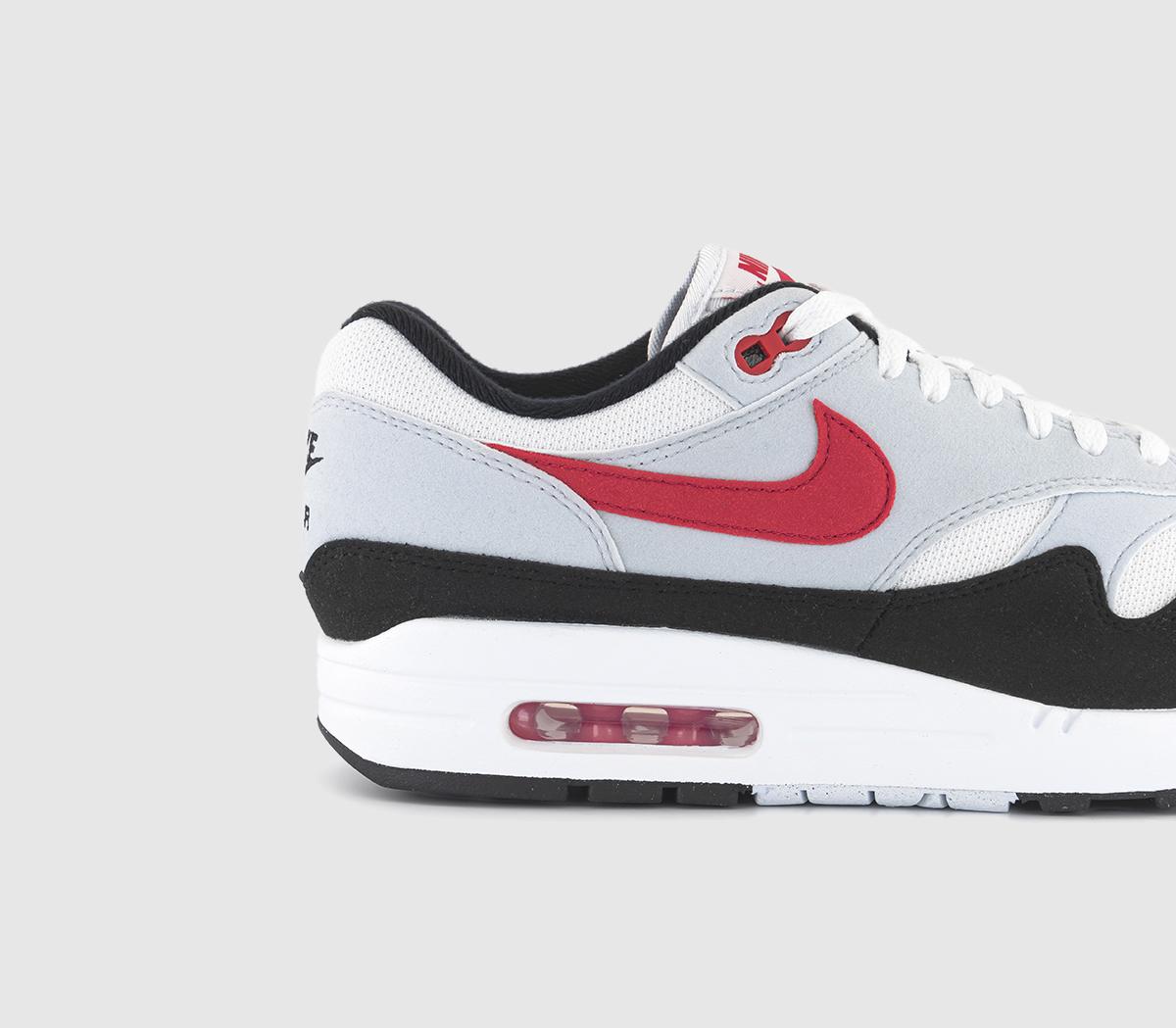 NikeAir Max 1 '87 TrainersWhite University Red Pure Platinum