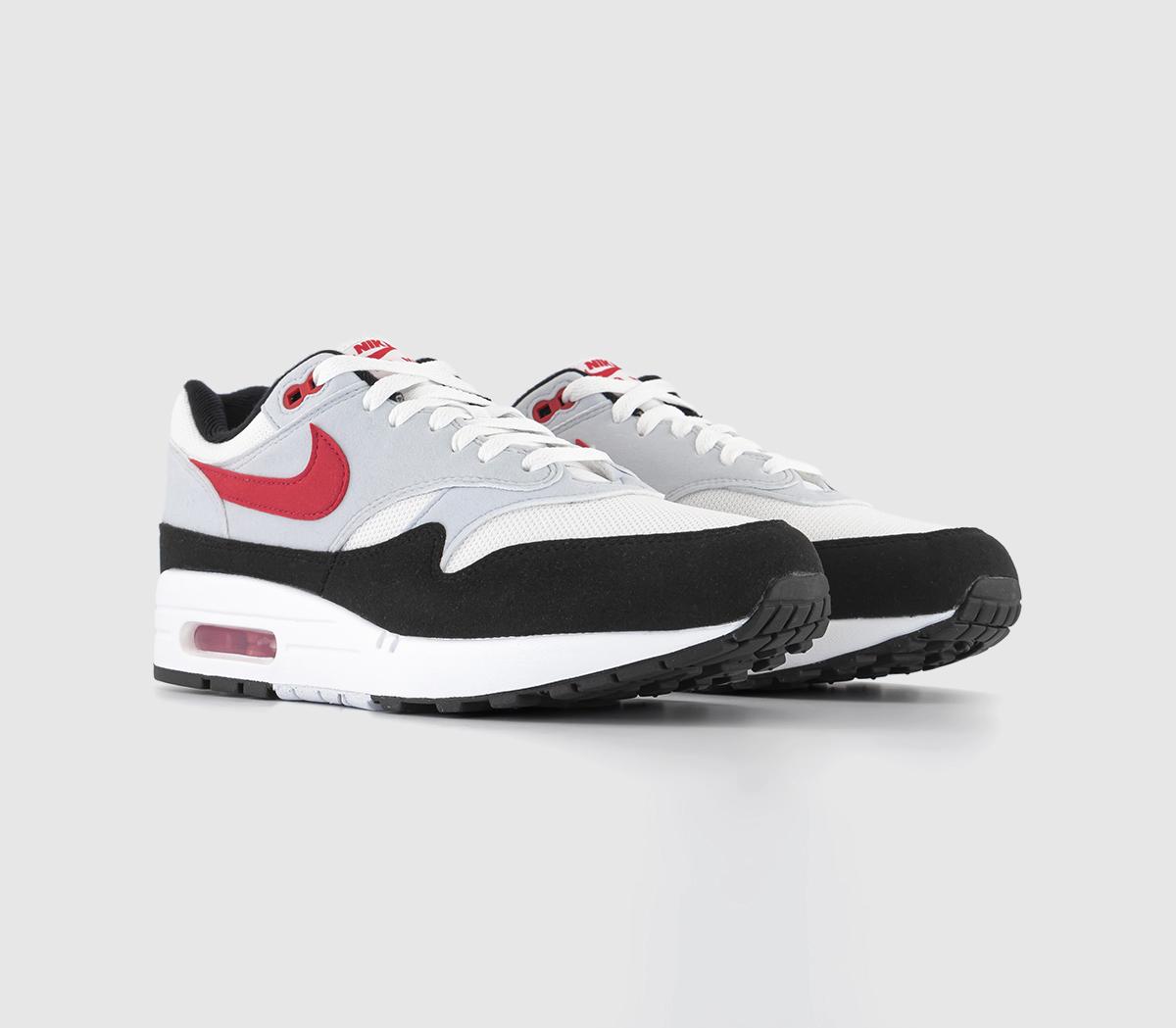 NikeAir Max 1 '87 TrainersWhite University Red Pure Platinum