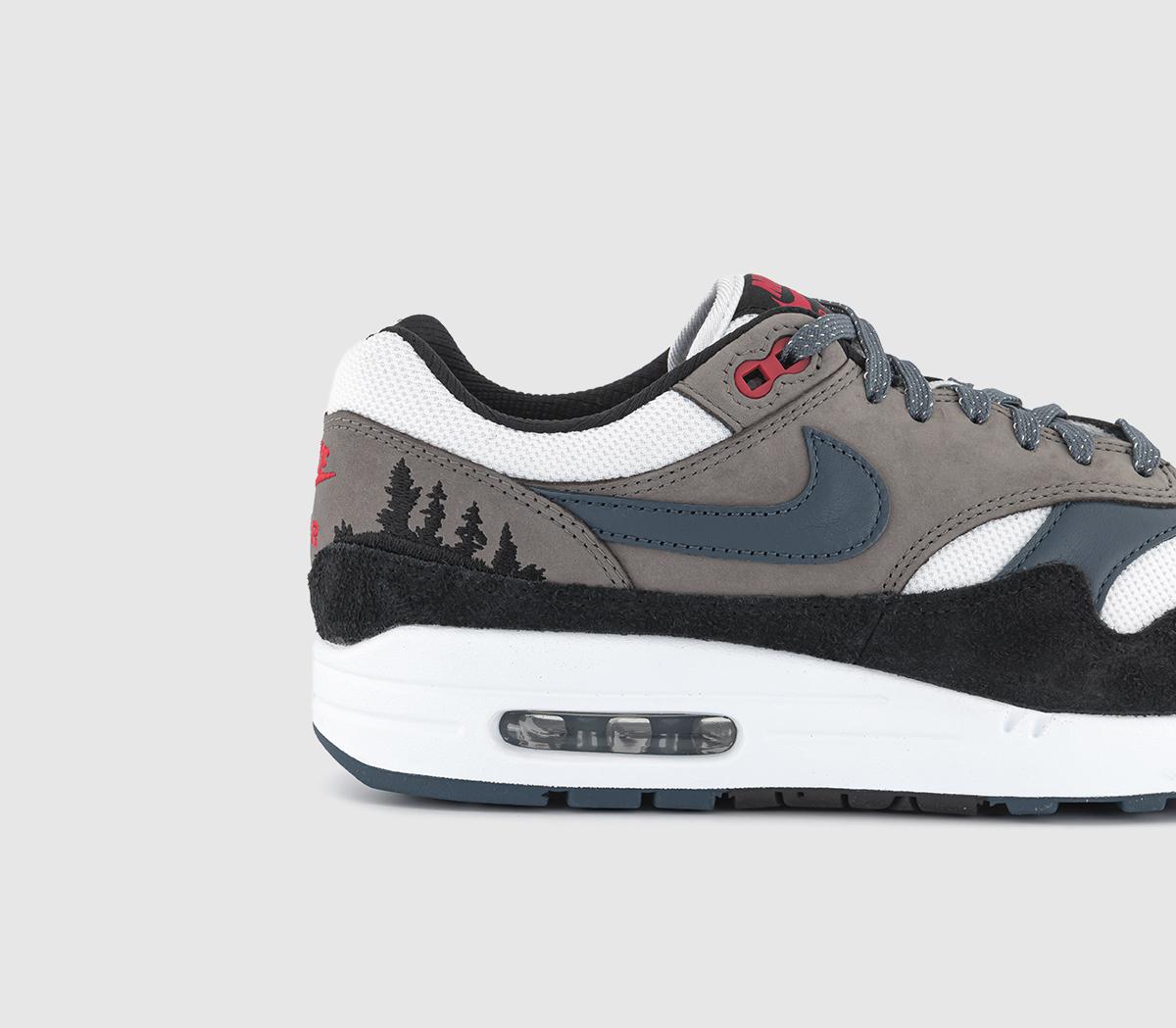 NikeAir Max 1 TrainersWhite Slate Blue Black Soft Grey