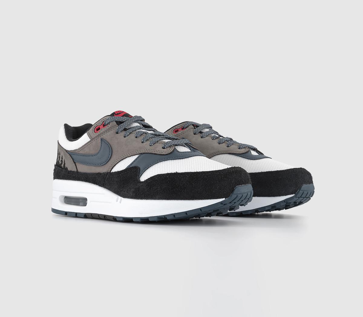 NikeAir Max 1 TrainersWhite Slate Blue Black Soft Grey