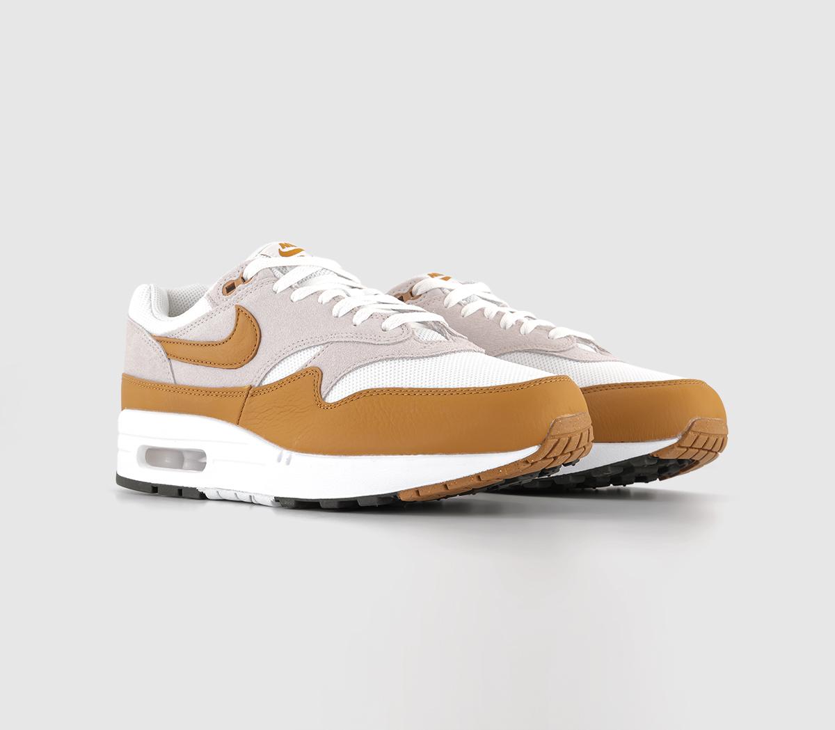 Nike Air Max 1 Trainers Light Orewood Brown Bronze White Black