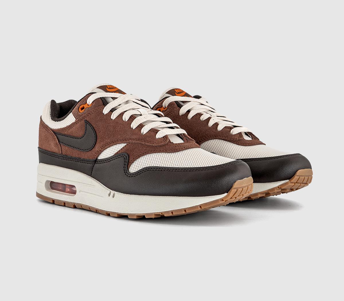 Nike Air Max 1 Trainers Light Orewood Brown Velvet Brown - Men's