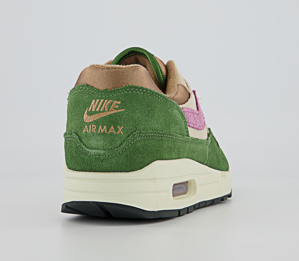 Nike Air Max 1 Trainers Nike Air Max 1 Trainers Treeline Light Bordeaux Dark Driftwood