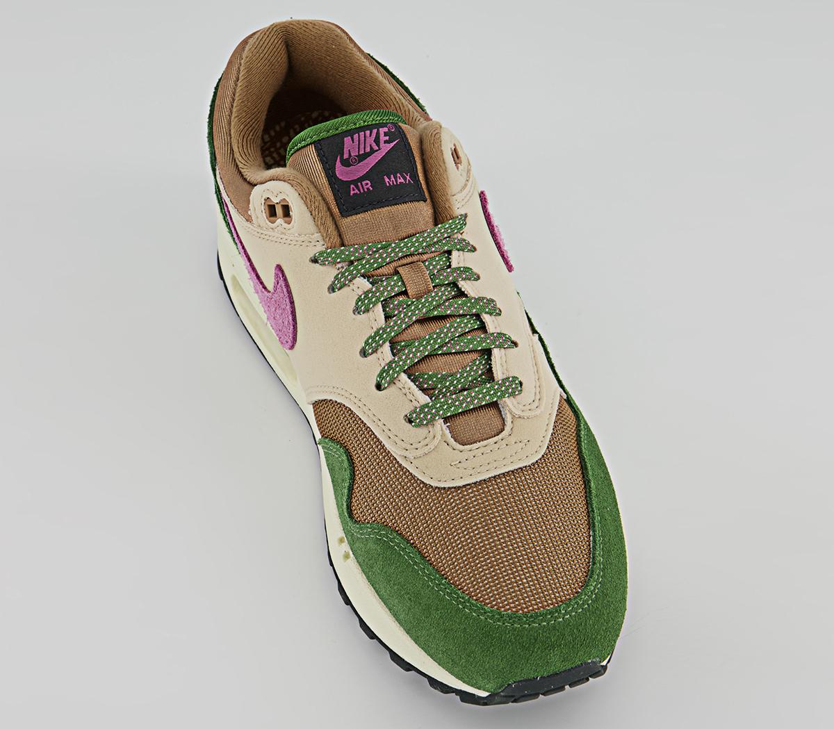 Nike Air Max 1 Trainers Nike Air Max 1 Trainers Treeline Light Bordeaux Dark Driftwood