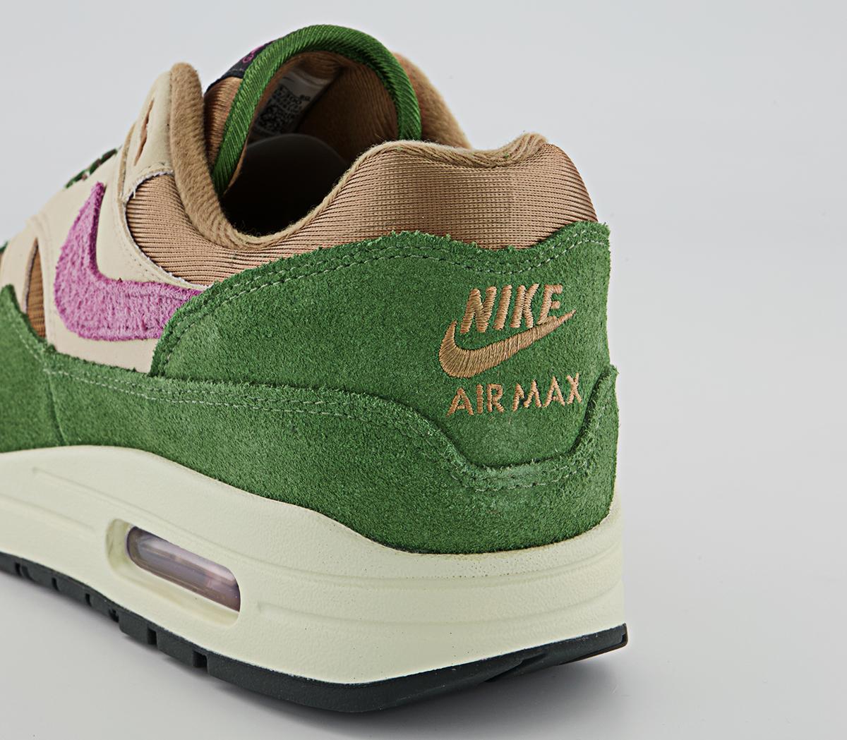 Nike Air Max 1 Trainers Nike Air Max 1 Trainers Treeline Light Bordeaux Dark Driftwood