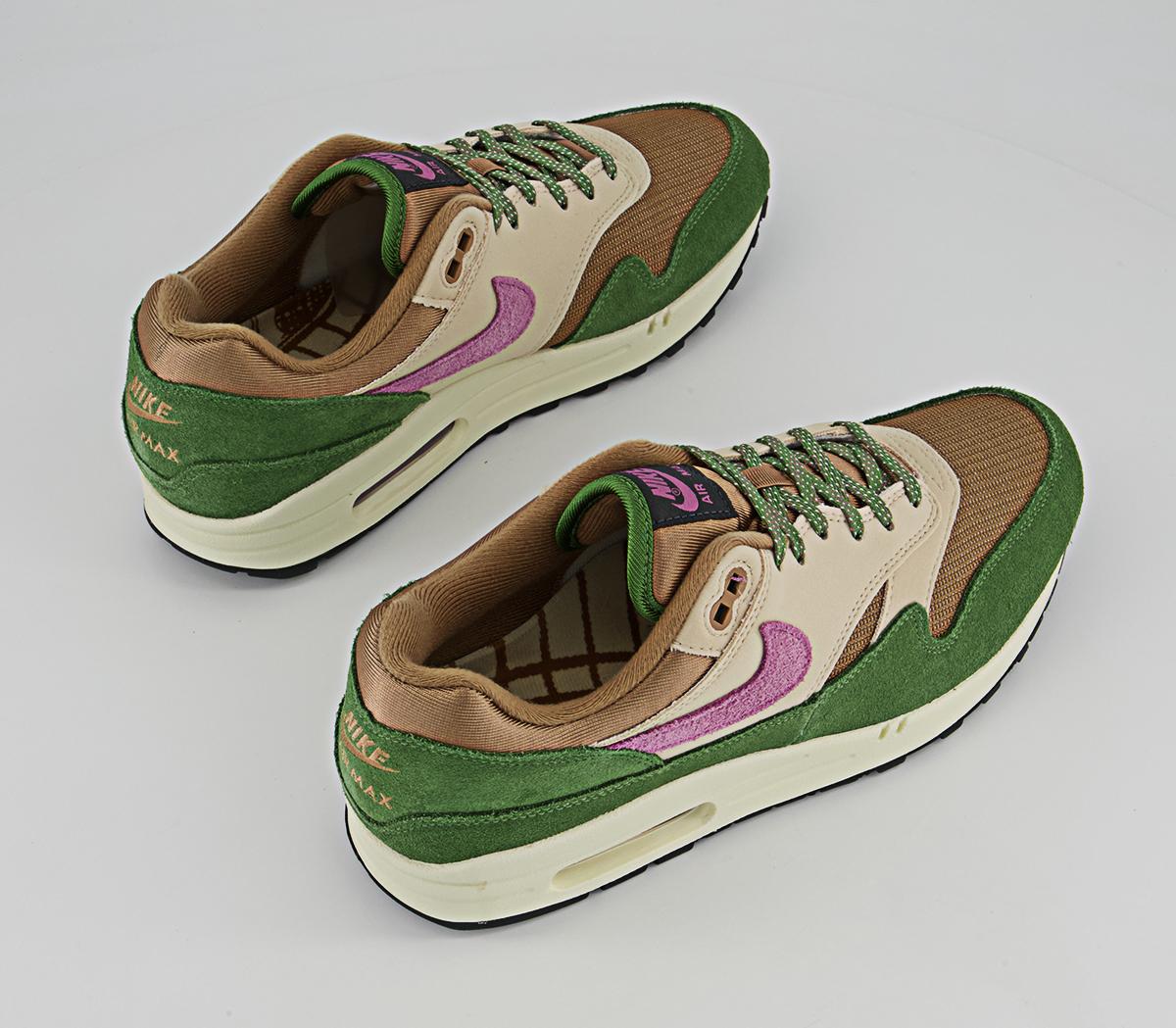 Nike Air Max 1 Trainers Nike Air Max 1 Trainers Treeline Light Bordeaux Dark Driftwood