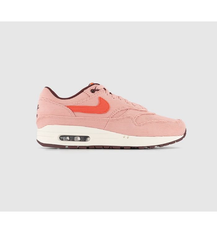 Nike Air Max 1 Trainers Coral Stardust Bright Coral Oxen Brown Sail Amber In Red