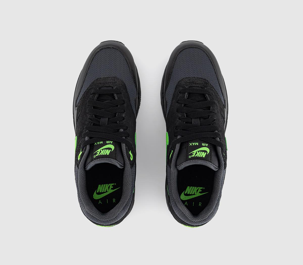 NikeAir Max 1 Trainers NikeAir Max 1 Trainers Anthracite Green Strike Black