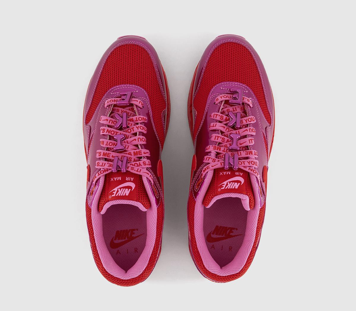 NikeAir Max 1 Trainers NikeAir Max 1 TrainersPlayful Pink University Red