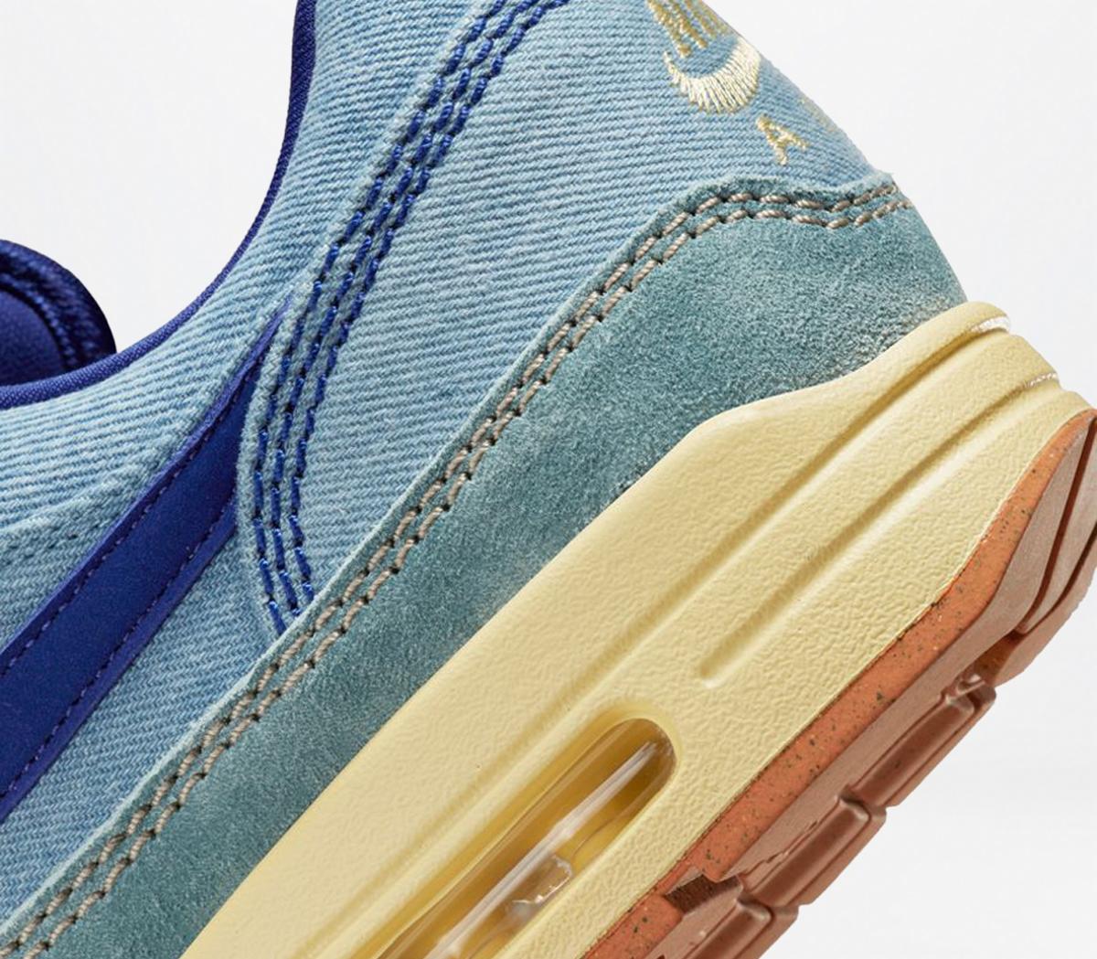 NikeAir Max 1 “Dirty Denim” Mineral Slate Deep Royal Blue Lemon Wash