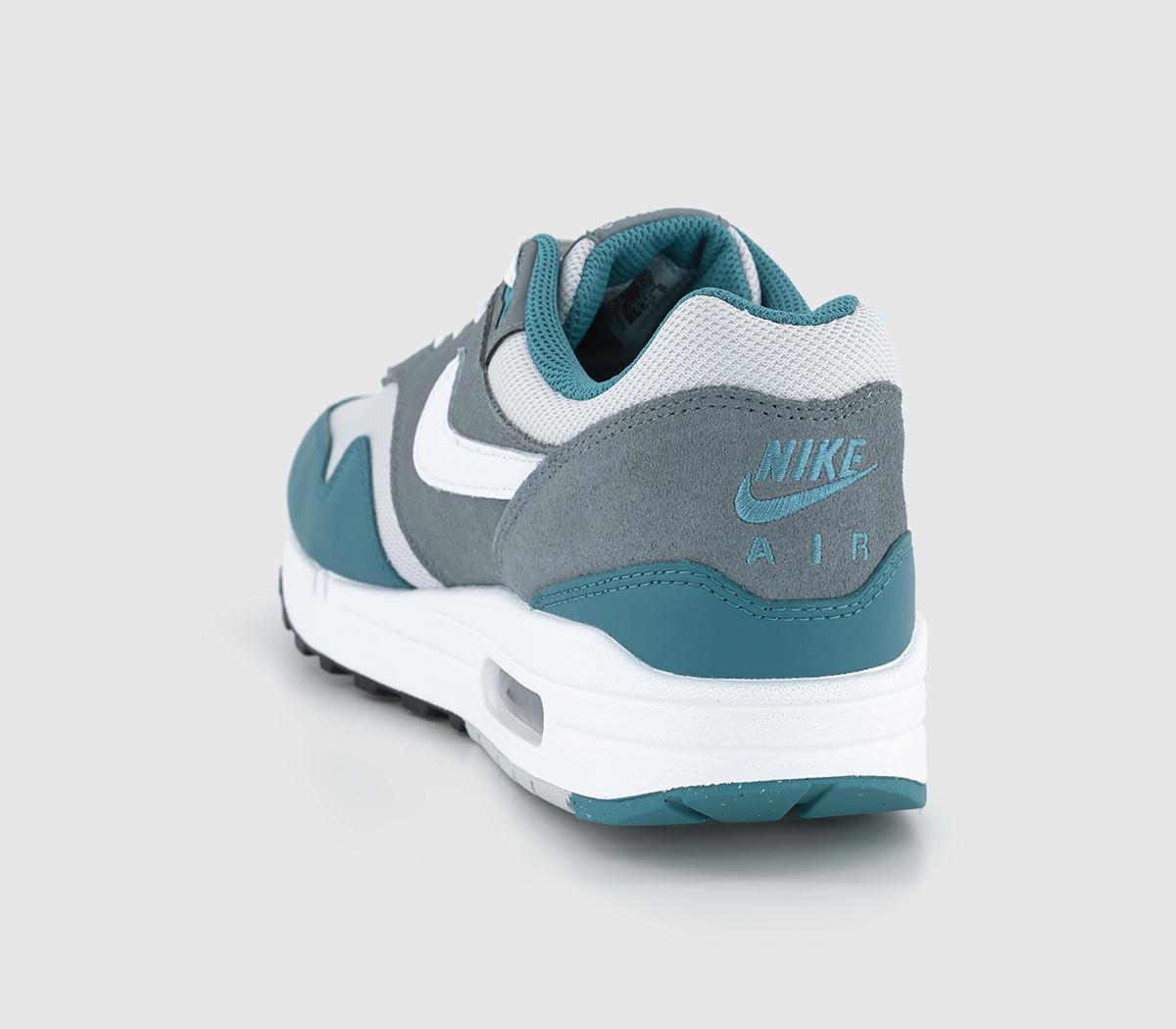 NikeAir Max 1 Trainers Photon Dust White Cool Grey Noise Aqua