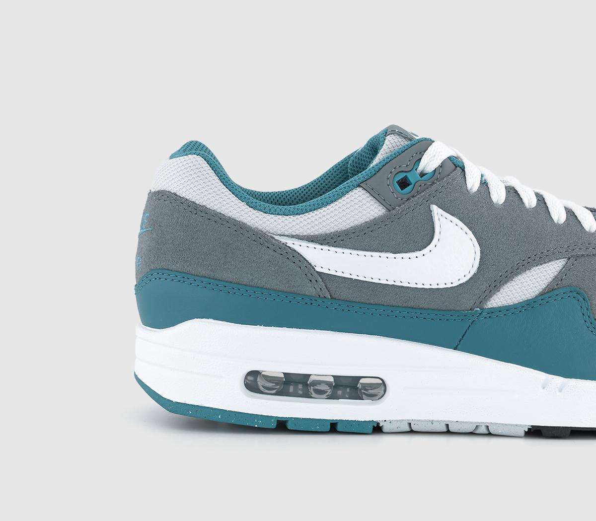 NikeAir Max 1 Trainers Photon Dust White Cool Grey Noise Aqua
