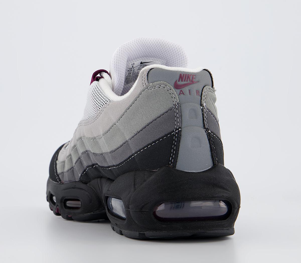 Nike Air Max 95 Trainers Nike Air Max 95 Trainers Black Dark Beetroot Pearl Grey Med Grey Light Grap