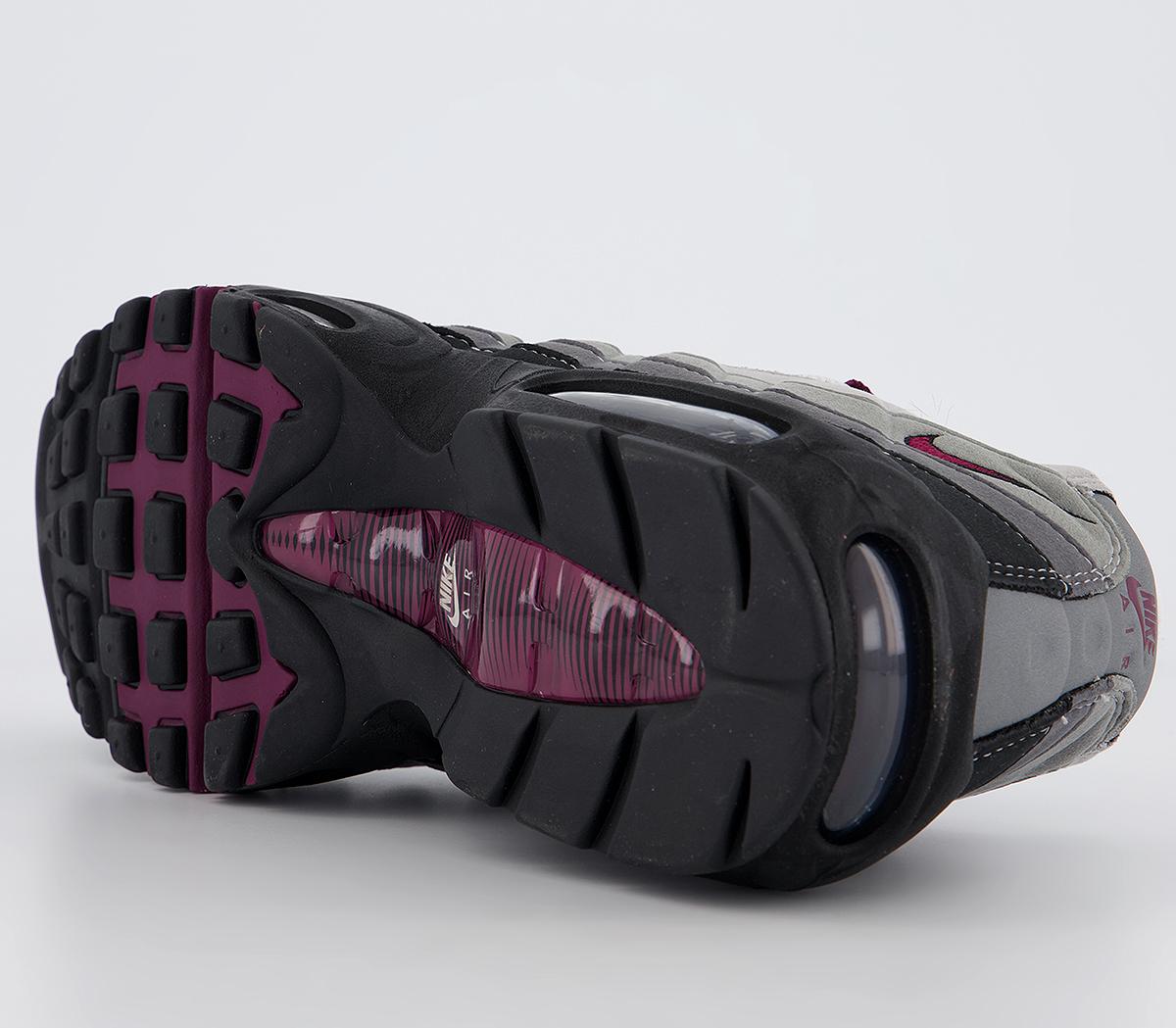 Nike Air Max 95 Trainers Nike Air Max 95 Trainers Black Dark Beetroot Pearl Grey Med Grey Light Grap