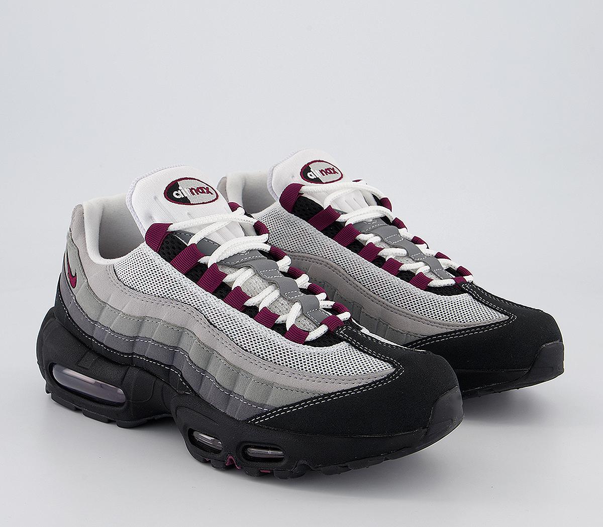 Nike Air Max 95 Trainers Nike Air Max 95 Trainers Black Dark Beetroot Pearl Grey Med Grey Light Grap