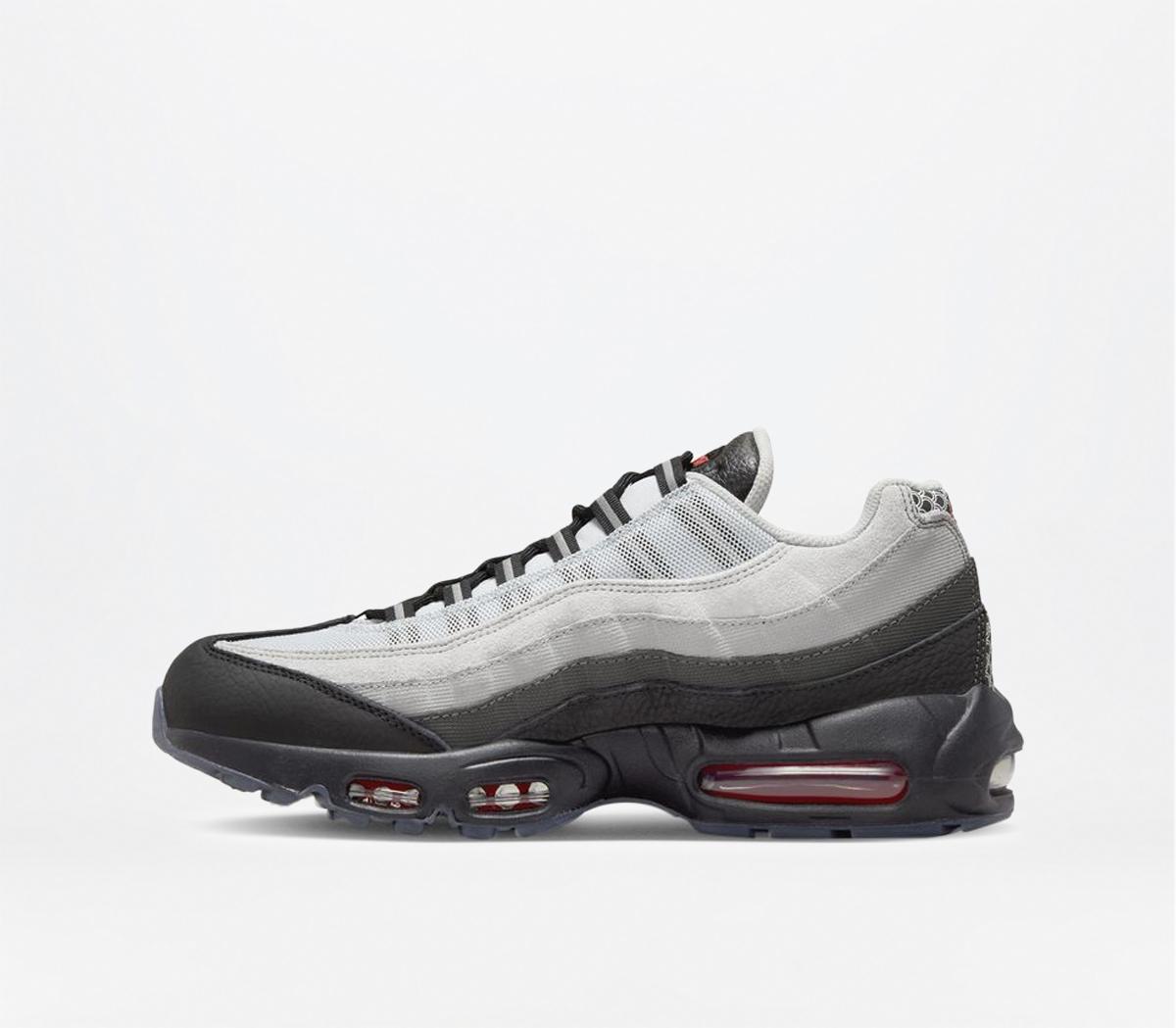 Nike Air Max 95 Trainers Black White Pure Platinum Light Smoke Grey ...