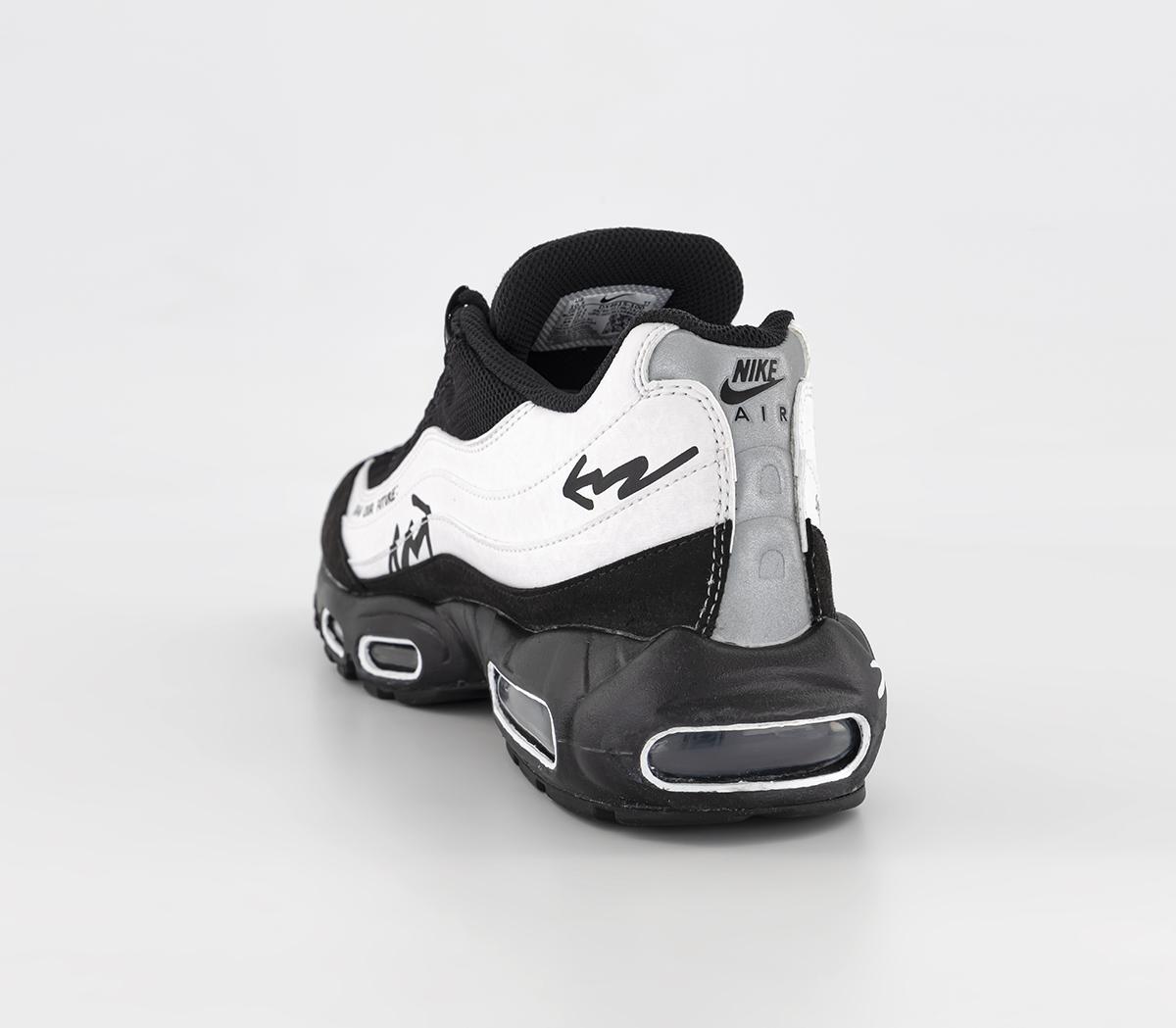 nike white with black accent air max 95 trainers