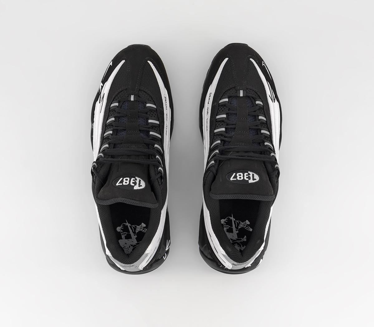 nike white with black accent air max 95 trainers