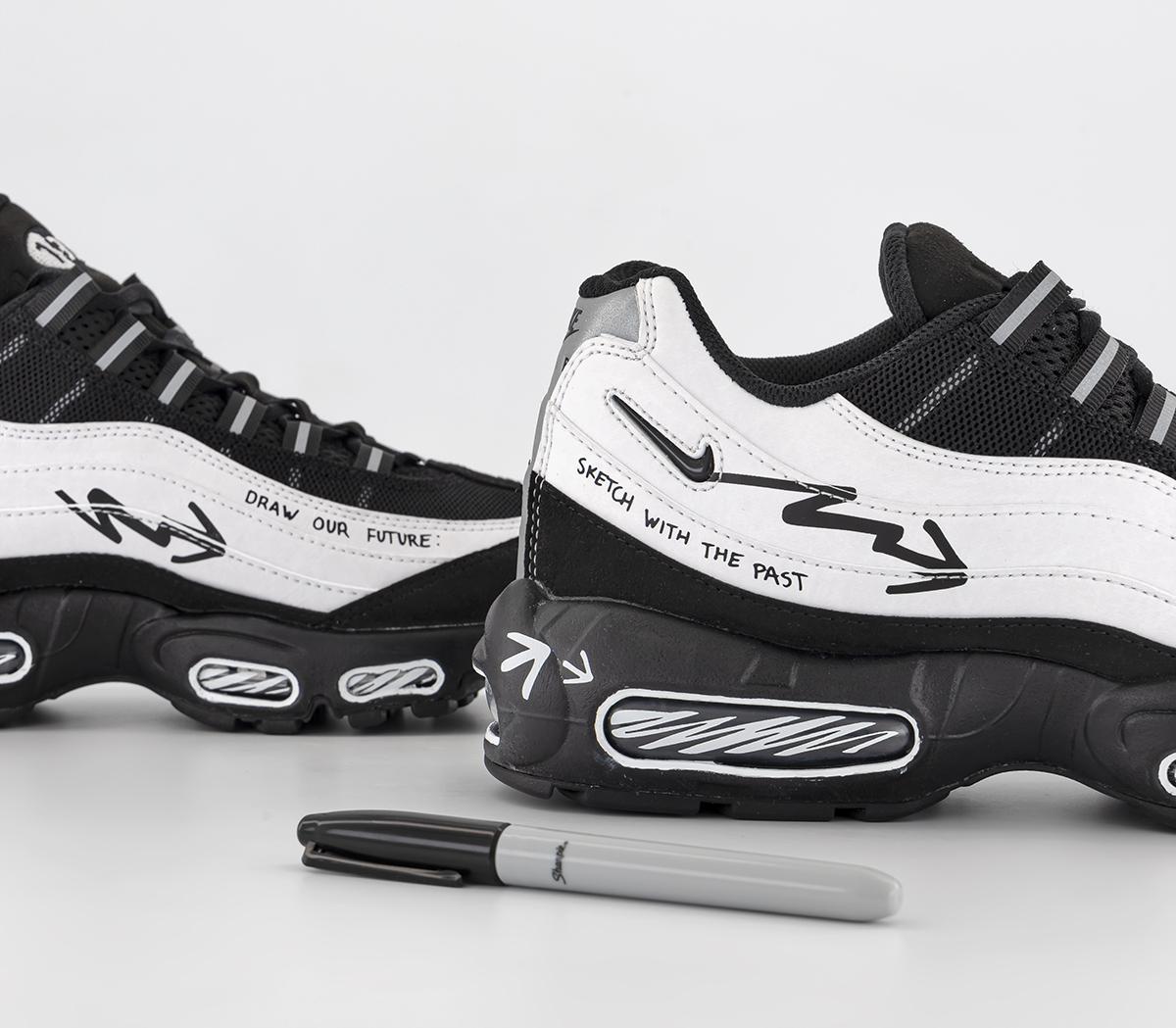 black and white 95's