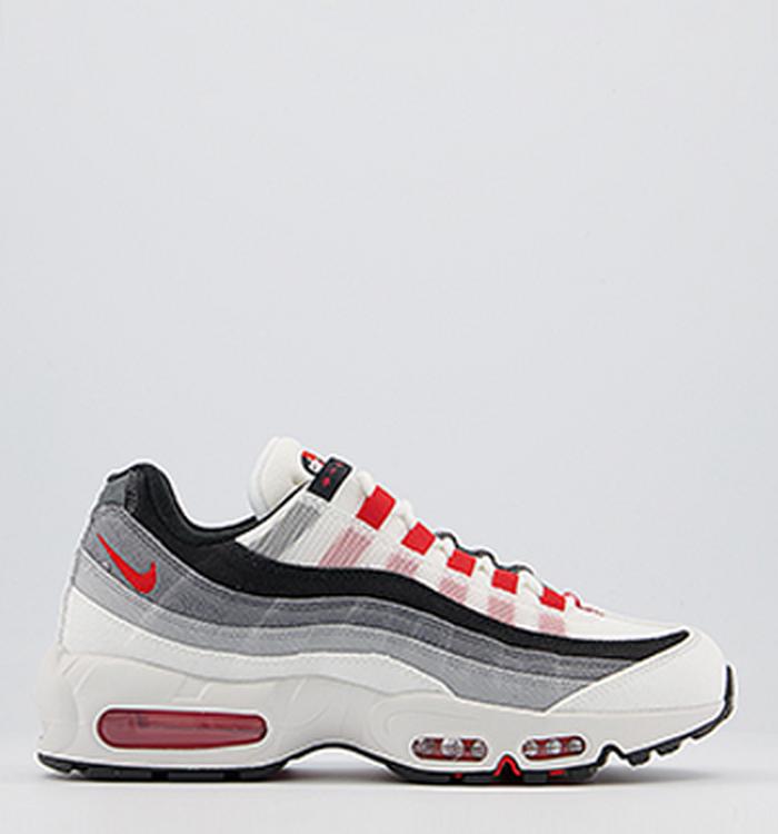 Nike Air Max 95 Trainers Summit White Chile Red Off Noir