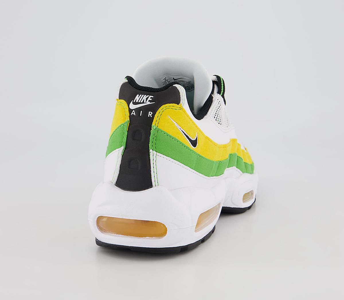 Nike Air Max 95 Trainers Nike Air Max 95 Trainers White Black Green Apple Tour Yellow