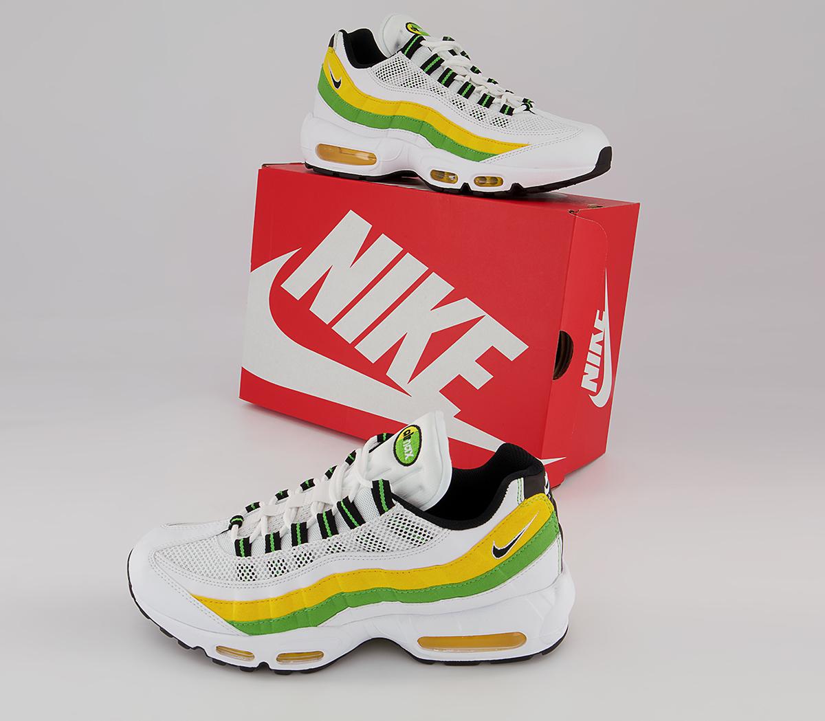 Nike Air Max 95 Trainers Nike Air Max 95 Trainers White Black Green Apple Tour Yellow