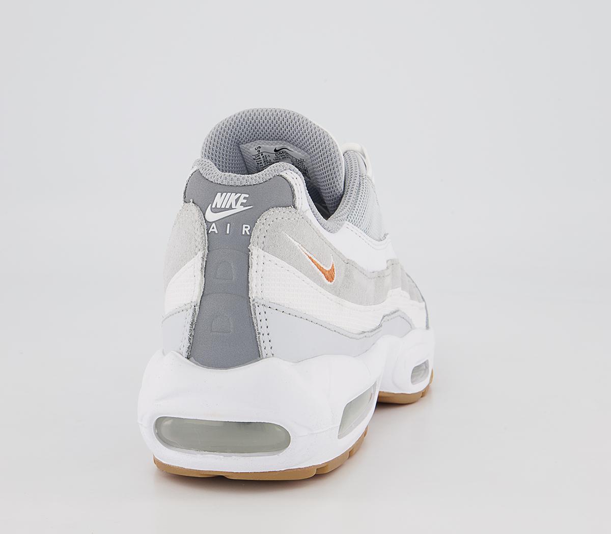 Nike Air Max 95 Trainers Nike Air Max 95 Trainers White Hot Curry Pure Platinum Wolf Grey Gum Light