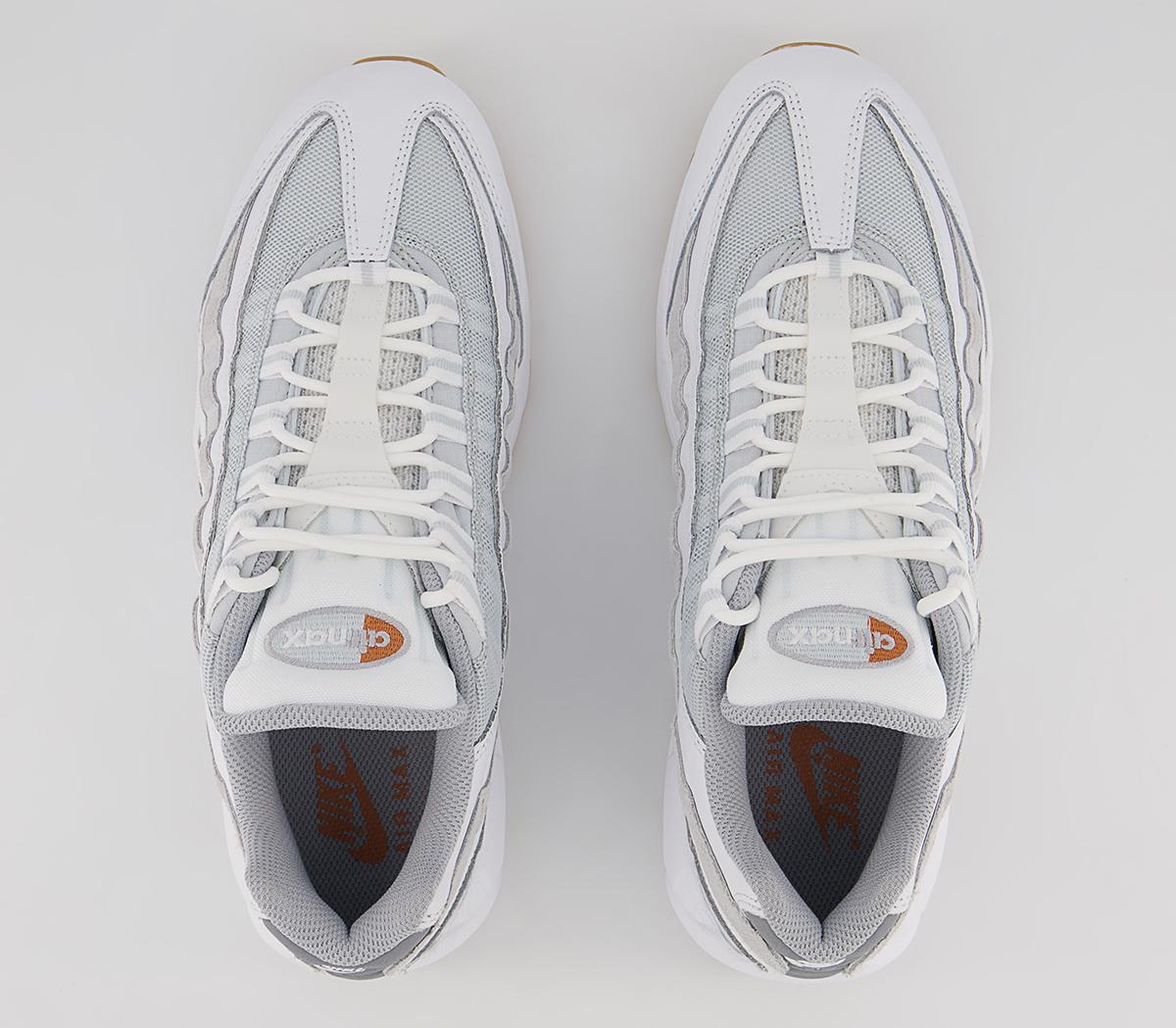 Nike Air Max 95 Trainers Nike Air Max 95 Trainers White Hot Curry Pure Platinum Wolf Grey Gum Light