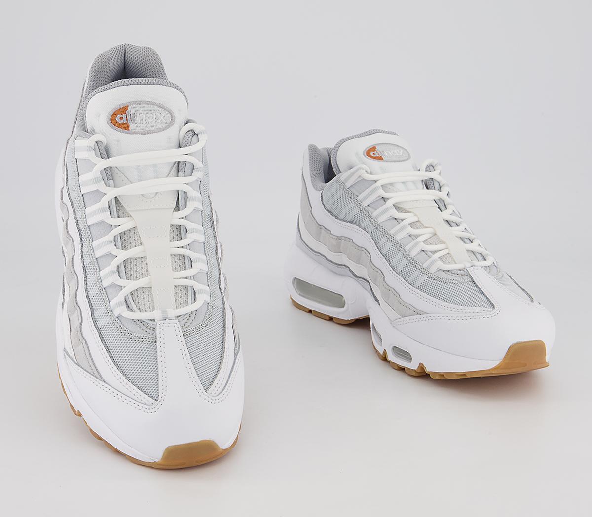 Nike Air Max 95 Trainers Nike Air Max 95 Trainers White Hot Curry Pure Platinum Wolf Grey Gum Light
