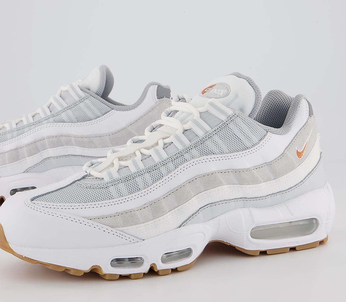 Nike Air Max 95 Trainers Nike Air Max 95 Trainers White Hot Curry Pure Platinum Wolf Grey Gum Light
