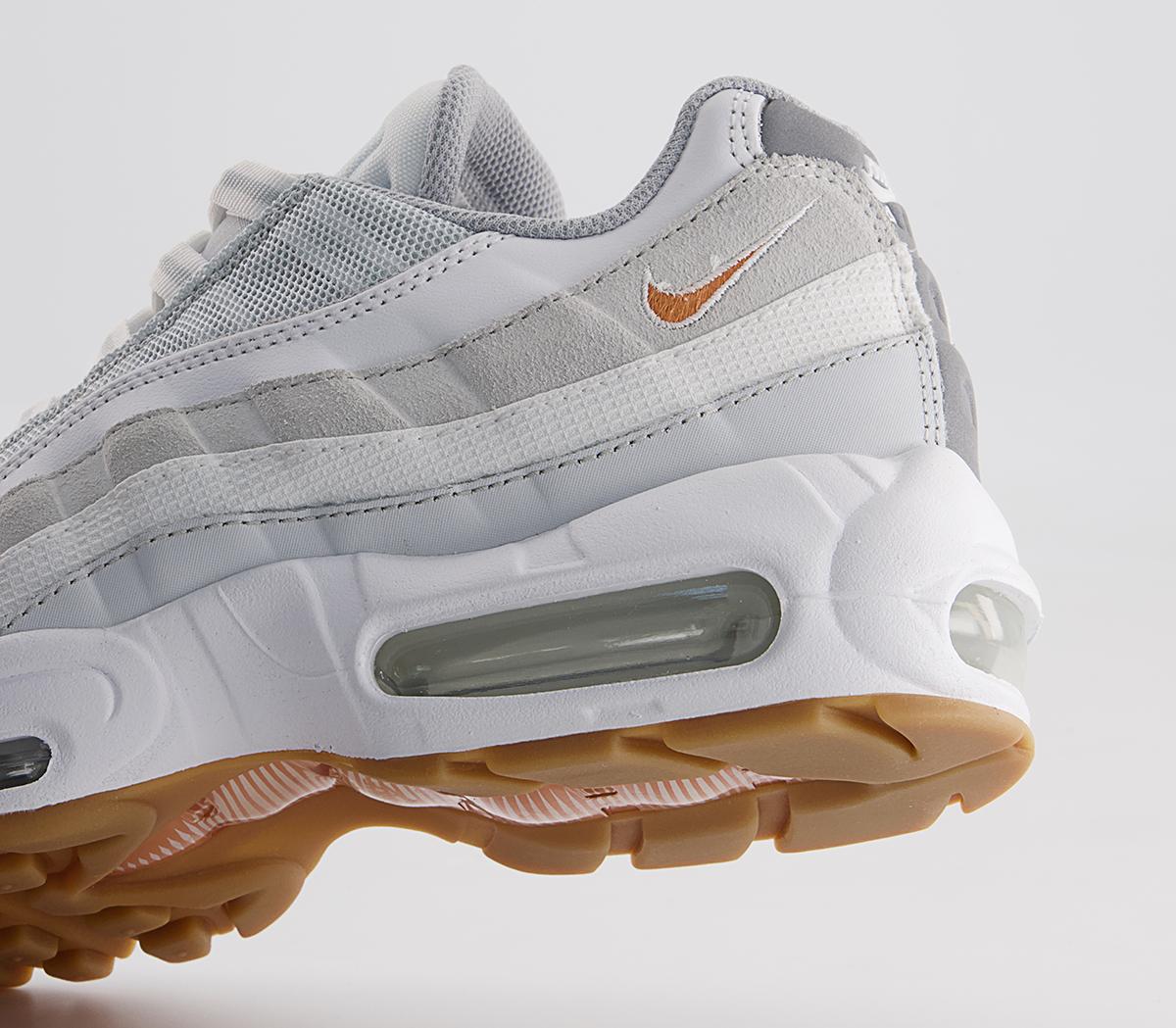 Nike Air Max 95 Trainers Nike Air Max 95 Trainers White Hot Curry Pure Platinum Wolf Grey Gum Light
