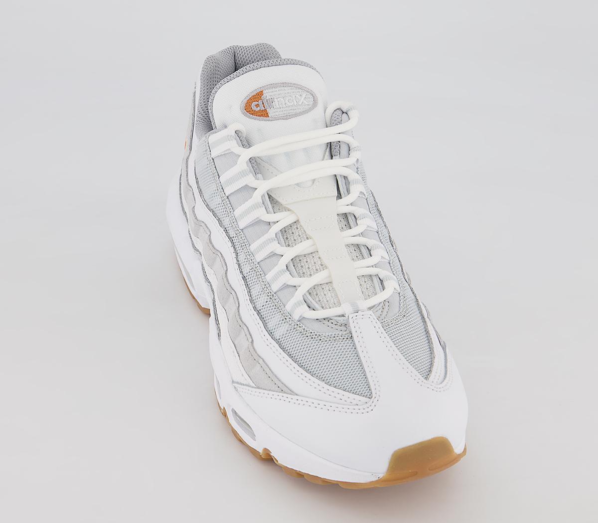 Nike Air Max 95 Trainers Nike Air Max 95 Trainers White Hot Curry Pure Platinum Wolf Grey Gum Light