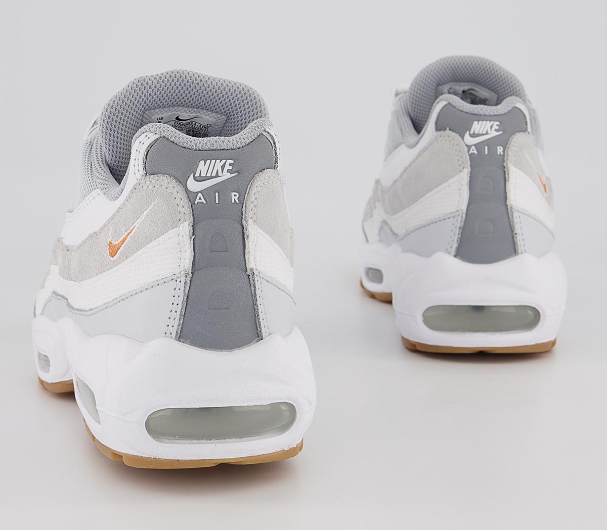 Nike Air Max 95 Trainers Nike Air Max 95 Trainers White Hot Curry Pure Platinum Wolf Grey Gum Light