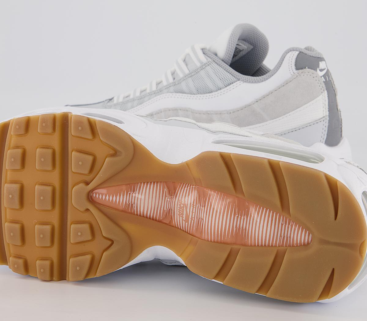 Nike Air Max 95 Trainers Nike Air Max 95 Trainers White Hot Curry Pure Platinum Wolf Grey Gum Light