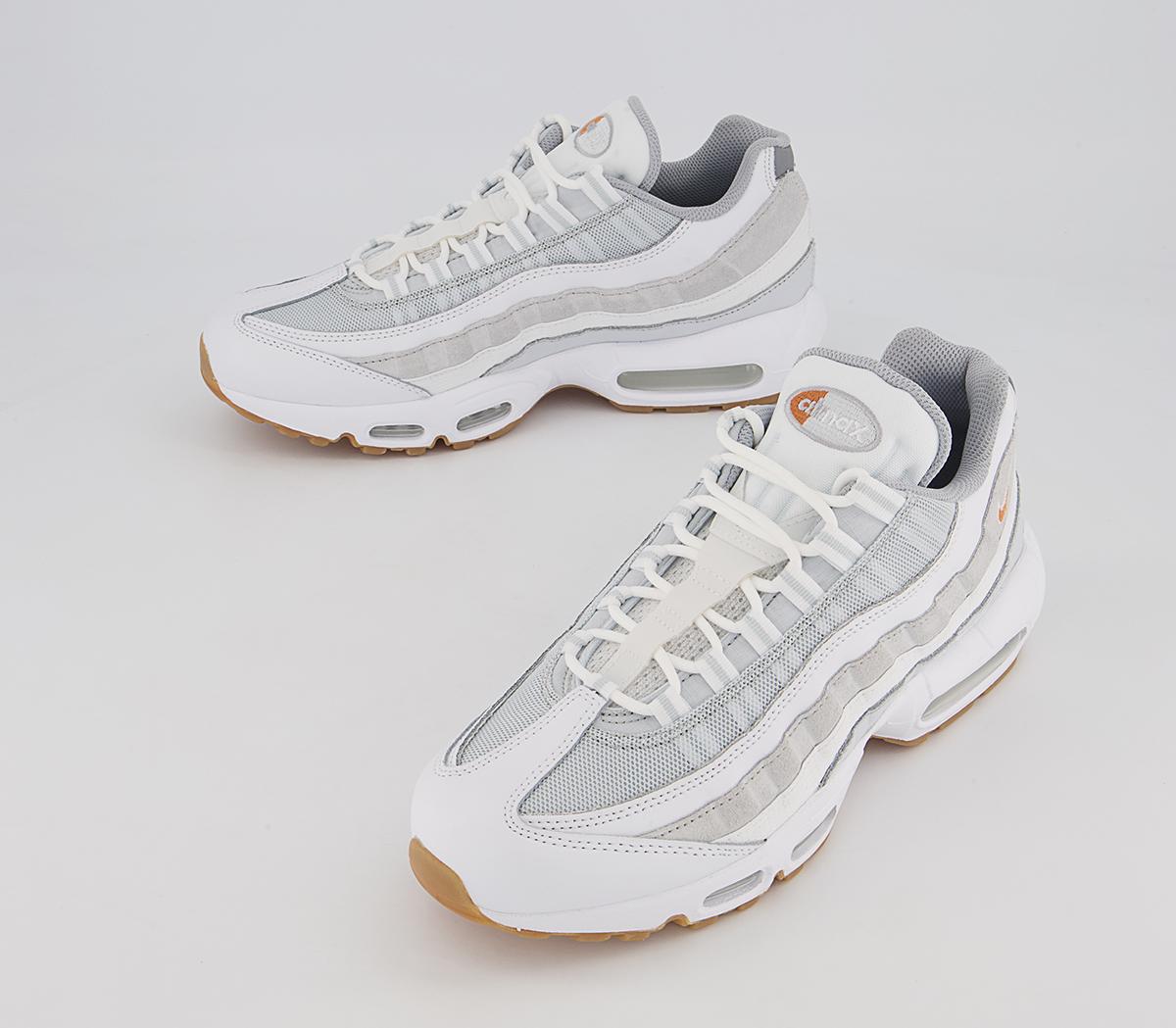 Nike Air Max 95 Trainers Nike Air Max 95 Trainers White Hot Curry Pure Platinum Wolf Grey Gum Light
