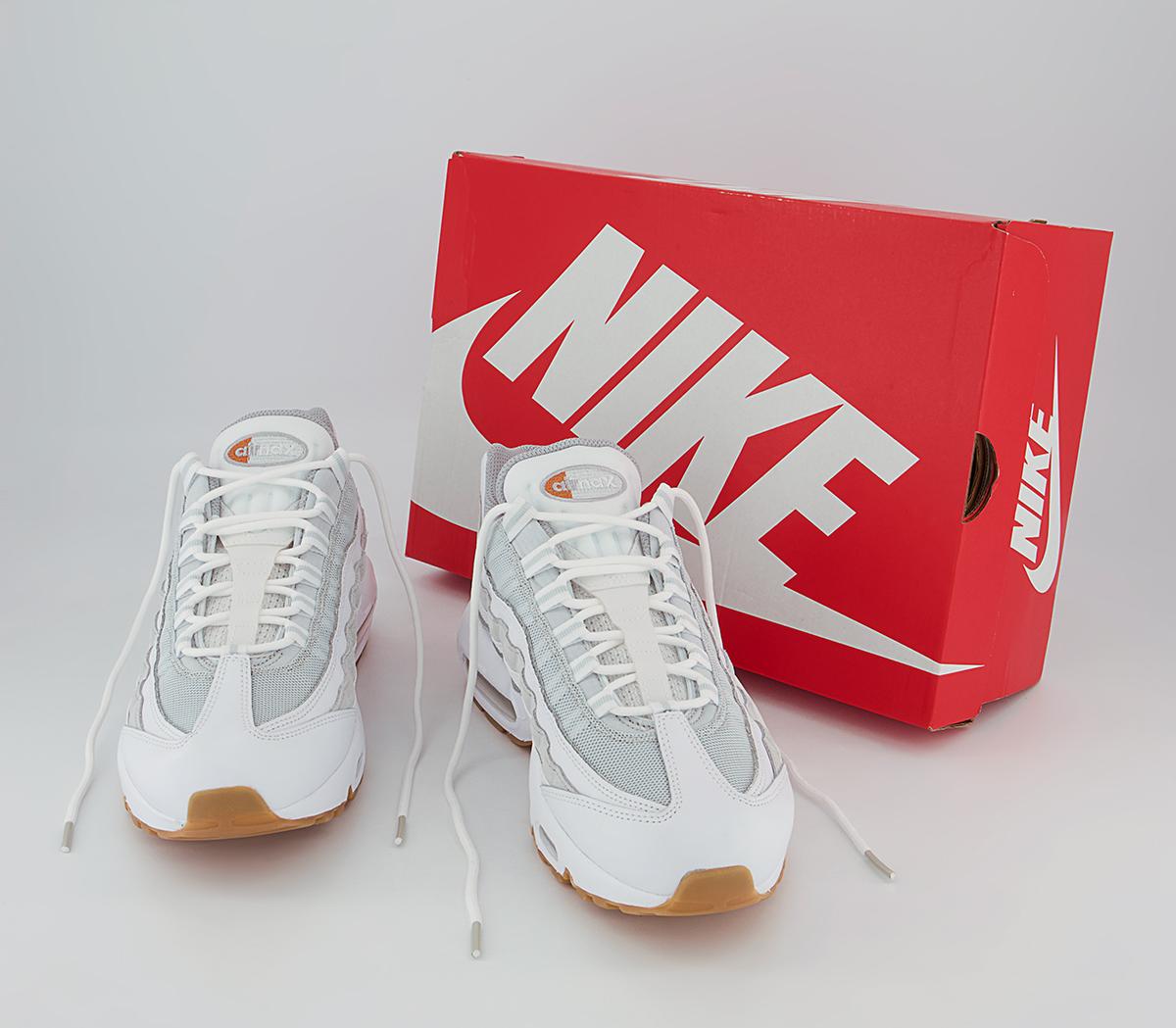 Nike Air Max 95 Trainers Nike Air Max 95 Trainers White Hot Curry Pure Platinum Wolf Grey Gum Light