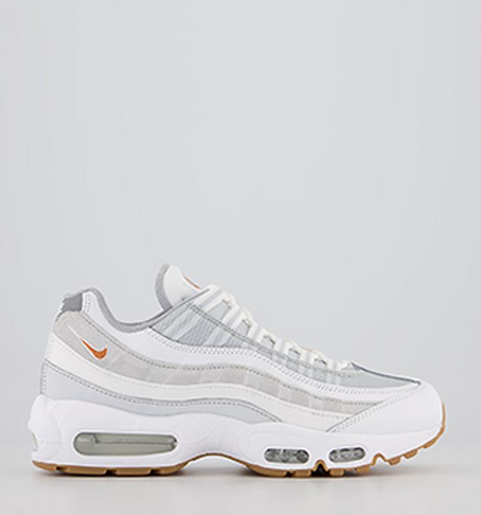 Nike Air Max 95 Trainers White Hot Curry Pure Platinum Wolf Grey Gum Light