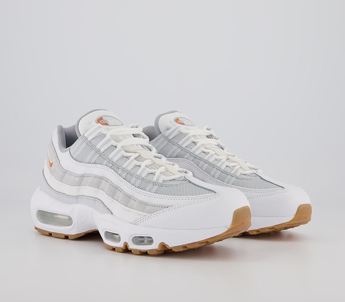 Nike Air Max 95 Trainers Nike Air Max 95 Trainers White Hot Curry Pure Platinum Wolf Grey Gum Light