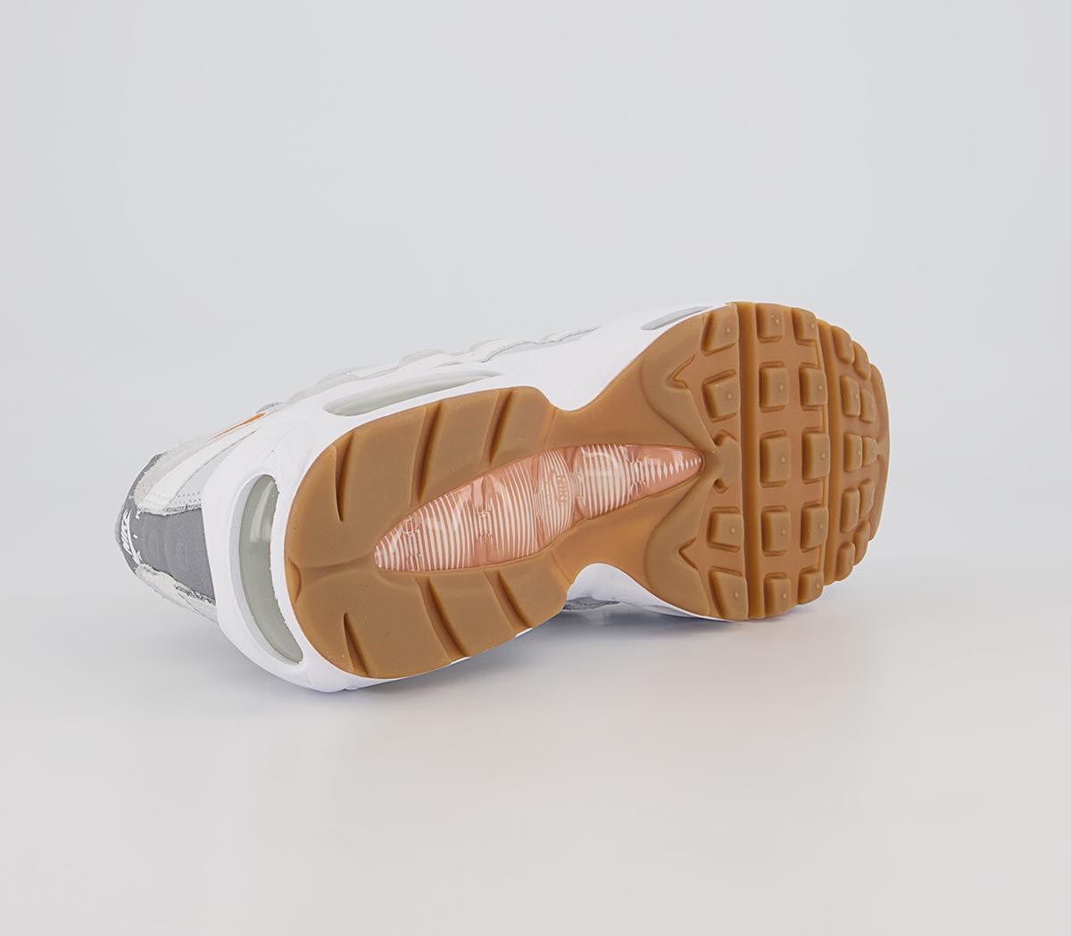 Nike Air Max 95 Trainers Nike Air Max 95 Trainers White Hot Curry Pure Platinum Wolf Grey Gum Light