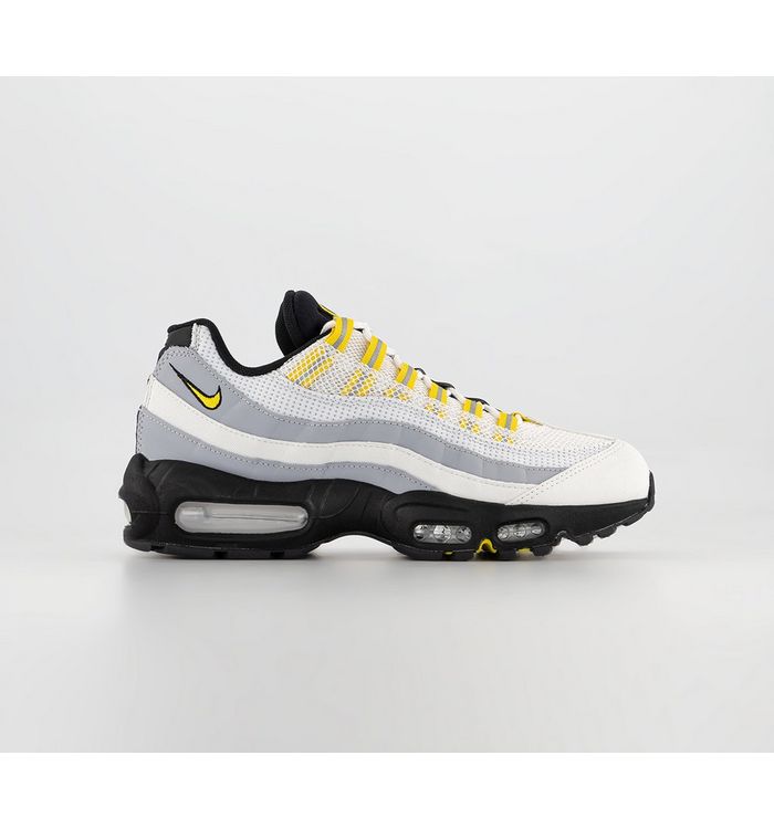 Nike Air Max 95 Trainers White Tour Yellow Black Wolf Grey
