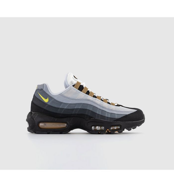 Nike Air Max 95 Trainers White Yellow Strike Wolf Grey Cool Grey