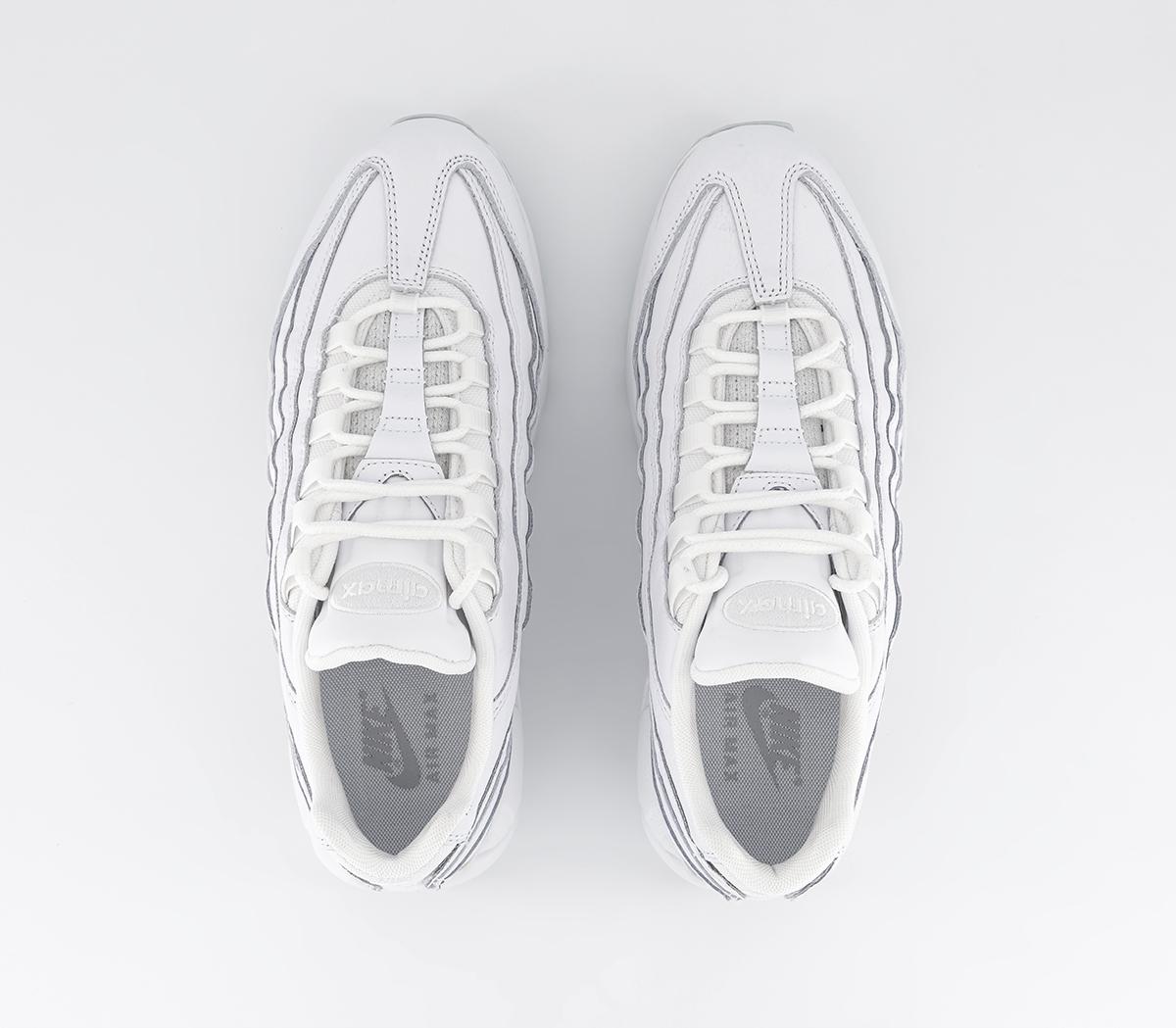 NikeAir Max 95 Trainers White Metallic Silver Summit White Sail Pure Plati